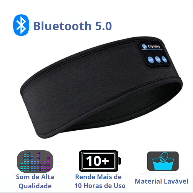Fones De Ouvido Sem Fio Bluetooth, Esportes Dormir Headband, Fones De Ouvido Elásticos - Tudo Pra Você Shop